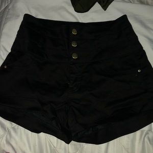 charlotte russe black high waisted jean shorts